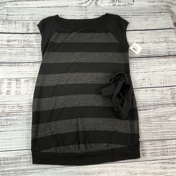 2pc Lot Top Tunic Melody Maternity Fashion size Small Black Gray Striped Stretch - Picture 7 of 10